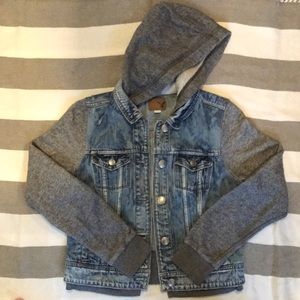 American Eagle jean jacket/hoodie combo